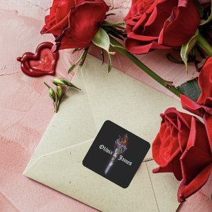 Adesivo Quadrado Rosas de espadas do Dragão Vermelho