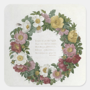 Adesivo Quadrado Rosas de Natal