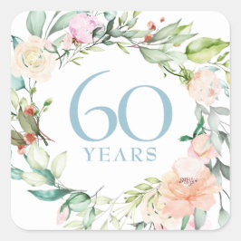 Adesivo Quadrado Rosas de Verão Doce Garland 60º / 75º aniversário