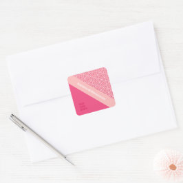 Adesivo Quadrado Rosas Geométricos Vinheta de Casamento Vermelho