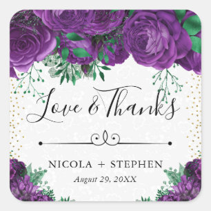 Adesivo Quadrado Rosas Glam Roxas Aquarela Casamento