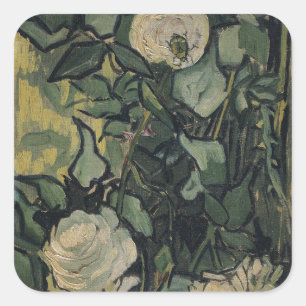 Adesivo Quadrado Rosas por Vincent van Gogh