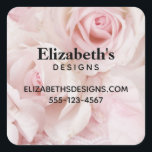 Adesivo Quadrado Rosas Rosa Vintage - Negócios de Buquês Elegantes<br><div class="desc">Autocolantes comerciais com uma fotografia de um buquê de rosas cor-de-rosa. Vintage elegance.</div>