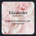 Adesivo Quadrado Rosas Rosa Vintage - Negócios de Buquês Elegantes<br><div class="desc">Autocolantes comerciais com uma fotografia de um buquê de rosas cor-de-rosa. Vintage elegance.</div>