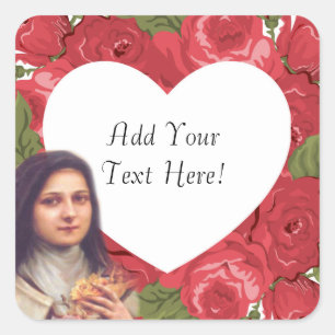 Adesivo Quadrado Rosas vermelhas do Victorian do vintage do St.