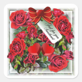 Adesivo Quadrado Rosas vermelhas ~ Praça Sticker # 2