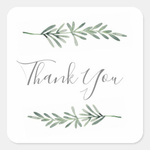 Adesivo Quadrado Rosemário de Aquarela