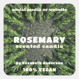 Adesivo Quadrado Rosemary Candle Square Sticker