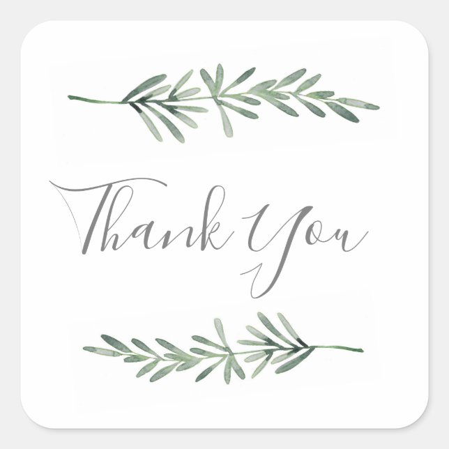 Adesivo Quadrado Rosemary de Aquarela (Frente)