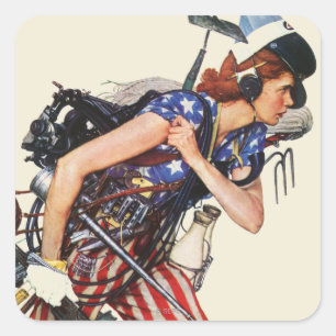 Adesivo Quadrado Rosie ao salvamento