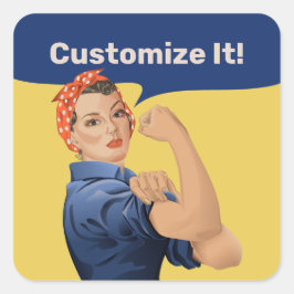 Adesivo Quadrado Rosie the Riveter