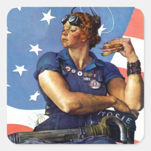Adesivo Quadrado "Rosie the Riveter"