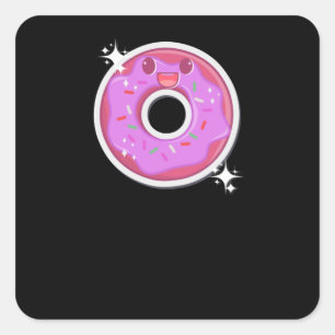 Adesivo Quadrado Rosquinha Kawaii Comida