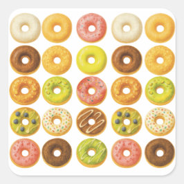 Adesivo Quadrado Rosquinha Preocupada, seja feliz!