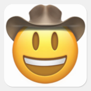 Adesivo Quadrado Rosto de Cowboy emoji