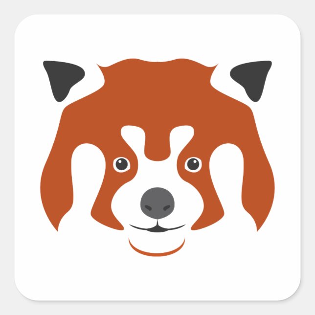 ADESIVO QUADRADO ROSTO DE PANDA VERMELHA (Frente)