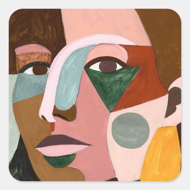 Adesivo Quadrado Rosto Geológico (Frente)