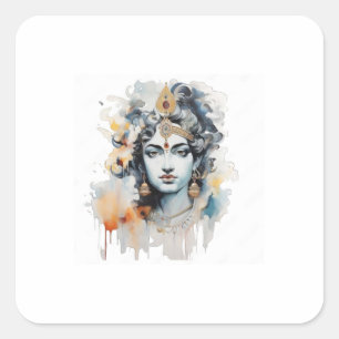 Adesivo Quadrado Rosto Lord Krishna
