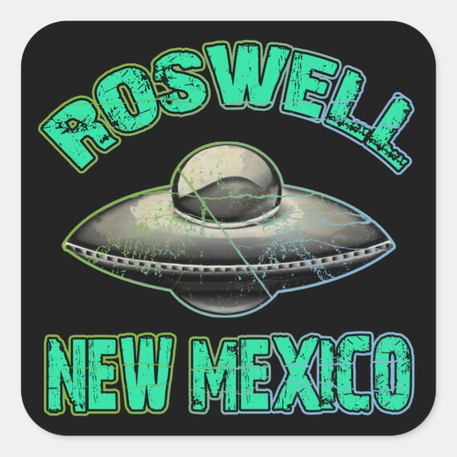 Adesivo Quadrado Roswell, Novo México (Frente)