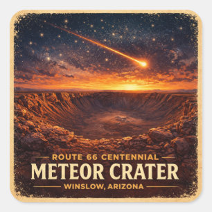 Adesivo Quadrado Rota 66 Centenário Cratera do Meteorito Paisagem