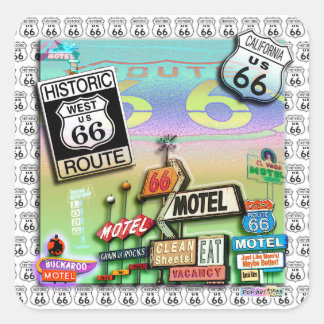 Adesivo Quadrado ROTA 66 ESTICKERS quadrados por PopArtDiva