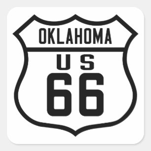 Adesivo Quadrado Rota 66 - Oklahoma