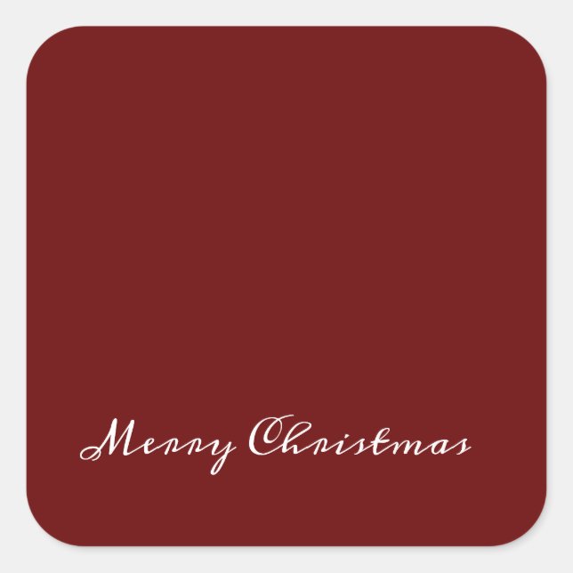 Adesivo Quadrado Rote Simples Moderno Rótulo de Natal Feliz (Frente)