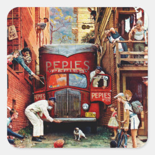 Adesivo Quadrado Roteiro por Norman Rockwell