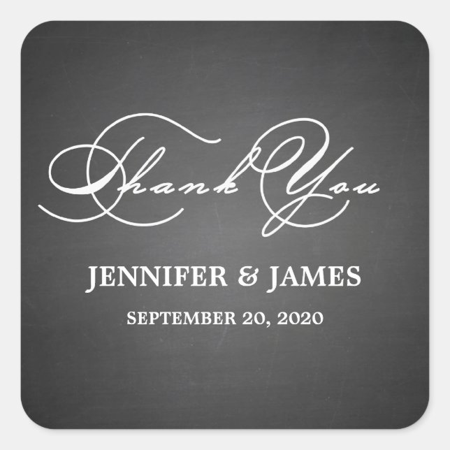 Adesivo Quadrado Roteiro Romântico Obrigado Rótulos Favoritos De Ca (Frente)