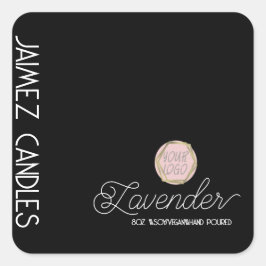Adesivo Quadrado Roteiro Soja Velas Veganas Fabricante Logotipo Pre