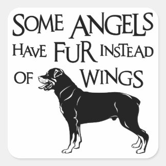 ADESIVO QUADRADO ROTTWEILER ANGEL