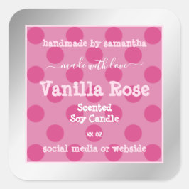 Adesivo Quadrado Rotulagem de empacotamento de produto prata rosa p