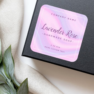 Adesivo Quadrado Rotulagem de produtos para mandris cor-de-rosa cla