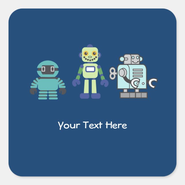 Adesivo Quadrado Rótulo Androids & Robot Sticker (Frente)