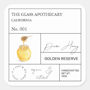 Adesivo Quadrado Rótulo Apothecary