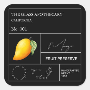 Adesivo Quadrado Rótulo Apothecary Mango