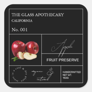 Adesivo Quadrado Rótulo Apple Apothecary
