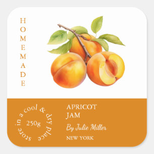 Adesivo Quadrado Rótulo Apricot para Pequenas Empresas