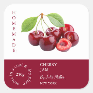 Adesivo Quadrado Rótulo Cherry Small Business