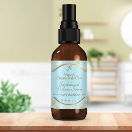 Adesivo Quadrado Rótulo cosmético 2 para damascos de folha azul cla