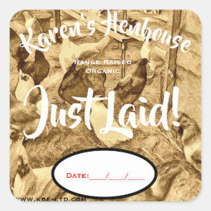 ADESIVO QUADRADO RÓTULO DA CARTONAGEM DE OVOS DE FRANÇA