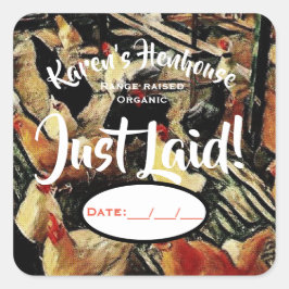 ADESIVO QUADRADO RÓTULO DA EMBALAGEM DE OVO