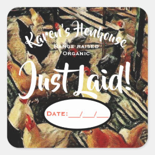 ADESIVO QUADRADO RÓTULO DA EMBALAGEM DE OVO