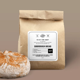 Adesivo Quadrado Rótulo da Lei de Algodão de Pão Minimalista