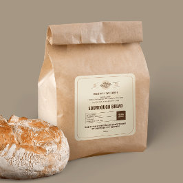 Adesivo Quadrado Rótulo da Lei de Algodão Moderna da padaria de Pão