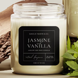 Adesivo Quadrado Rótulo da Praça da Vela de Soja Moderna Minimalist