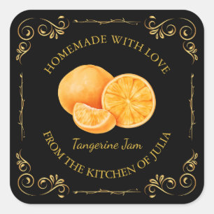 Adesivo Quadrado Rótulo da Praça de Emperramento de Tangerine Homem