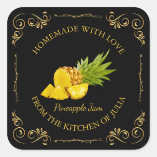 Adesivo Quadrado Rótulo da Praça do Emperramento do Pineapple em Ca