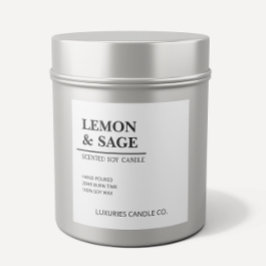 Adesivo Quadrado Rótulo Da Vela De Soja Branca E Preta Moderna, Bra