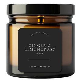 Adesivo Quadrado Rótulo da Vela de Soja Perfumada Mínima Preta